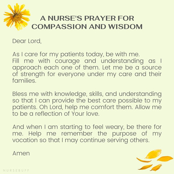 a nurses prayer for compassion and wisdom