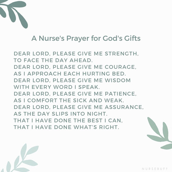 a nurses prayer for gods gifts