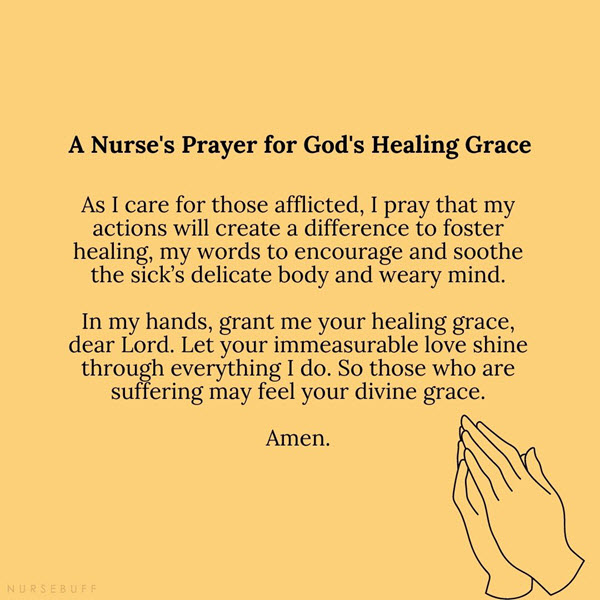 a nurses prayer for gods healing grace