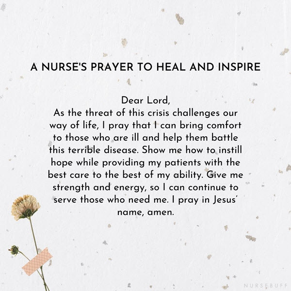 a nurses prayer to heal and inspire