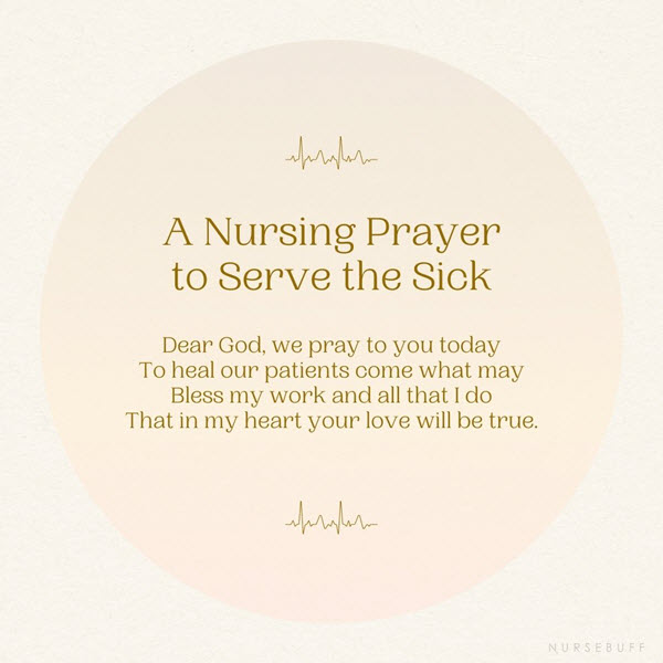 a nursing prayer to serve the sick