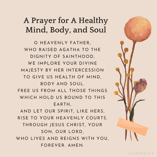 a prayer for a healthy mind body and soul