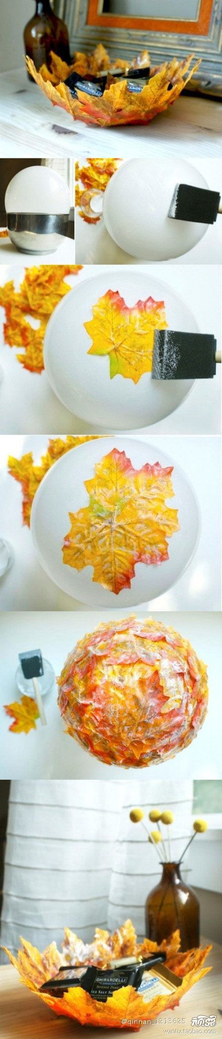 diy leaf bowls