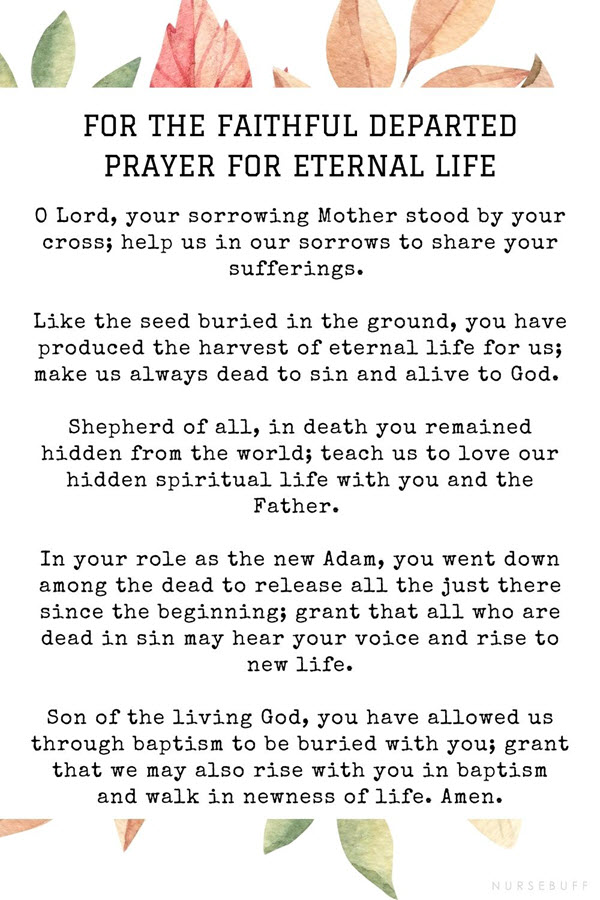 for the faithful departed prayer for eternal life