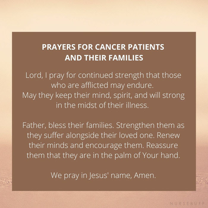 prayer for cancer patients and their families