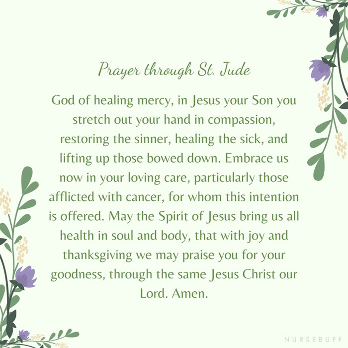 prayer for cancer patients through st jude