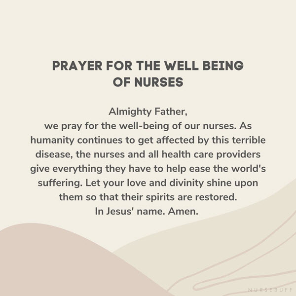 prayer for the well being of nurses