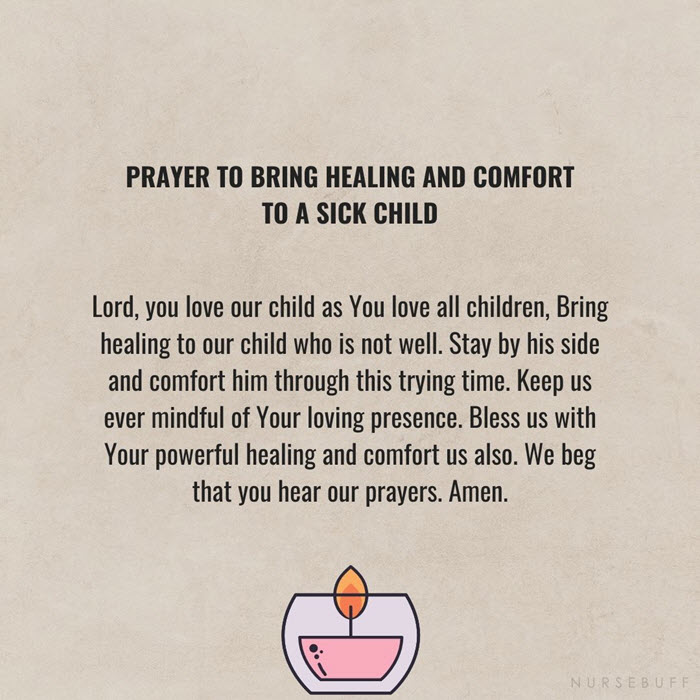 prayer to bring healing and comfort to a sick child