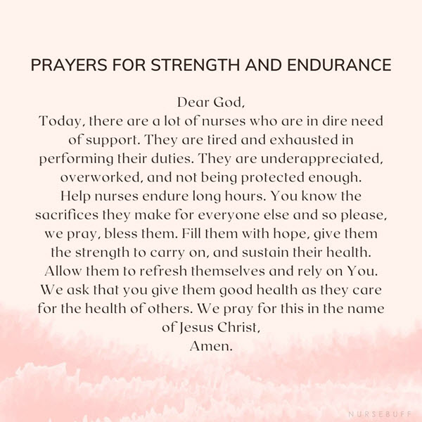 prayers for strength and endurance