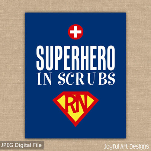 superhero in scrubs sign