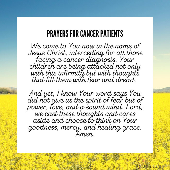 the prayers for cancer patients