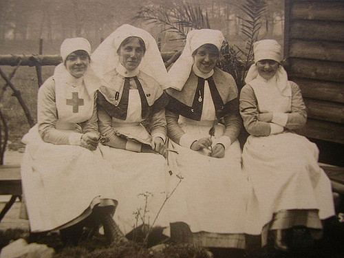 vintage nurses resting